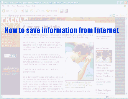 How to save information from Internet in one second? With perfect style? Without any other annoying stuff?
